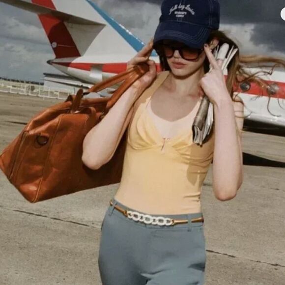 Zara Tops - Zara Women's Bodysuit Sleeveless w/ Metal Detail Size S buttery yellow NWT